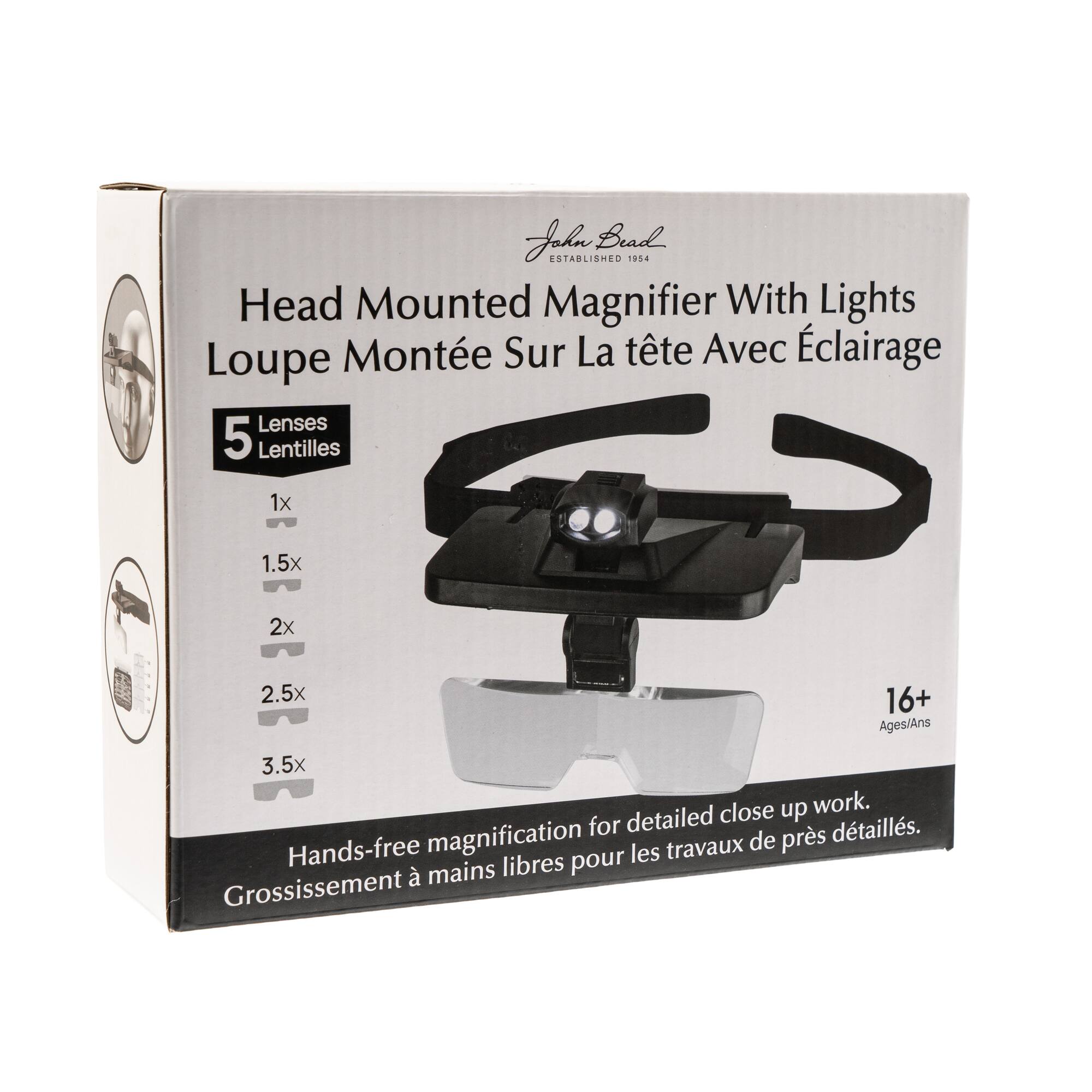 John Bead Head Mounted Magnifier with Lights